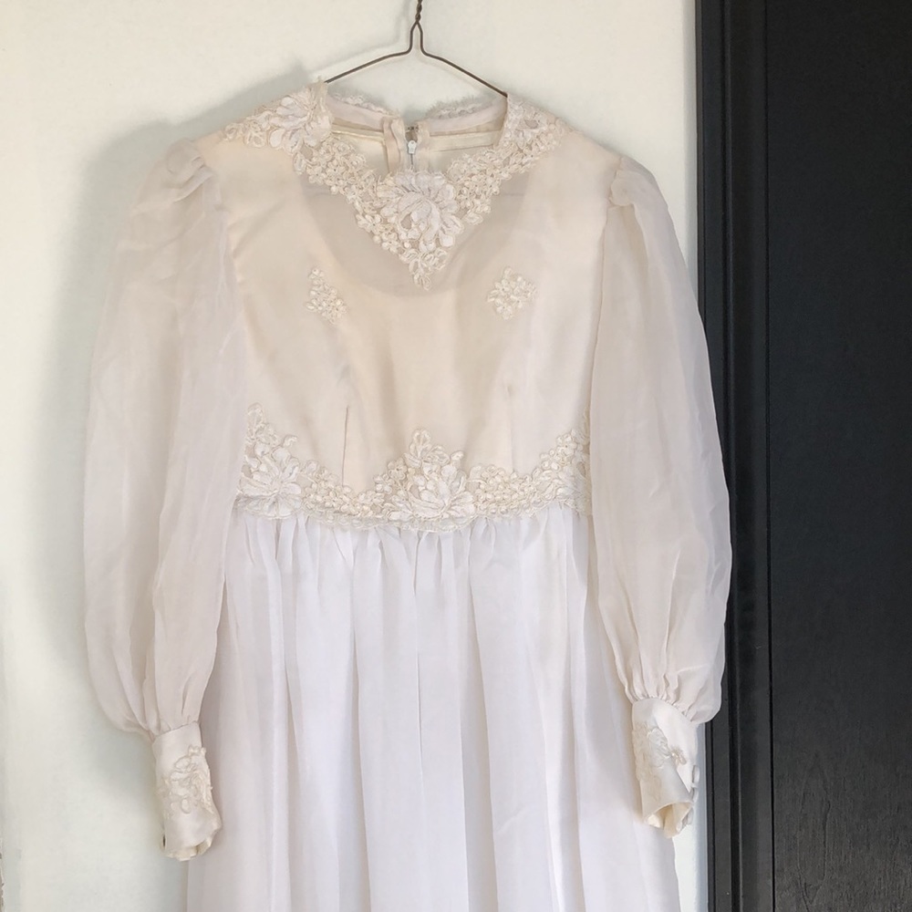 Antique Edwardian white tea gown